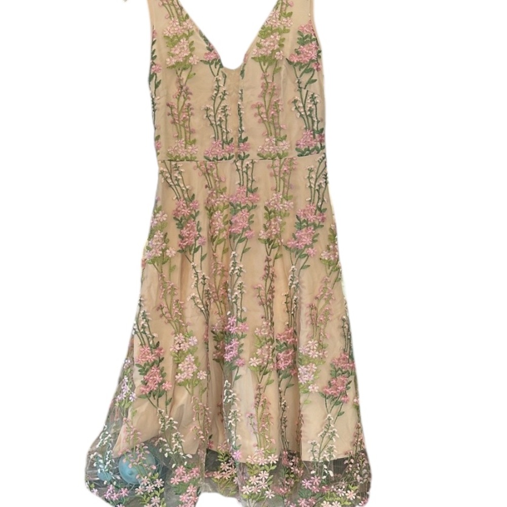 Floral Embroidered Cream Dress